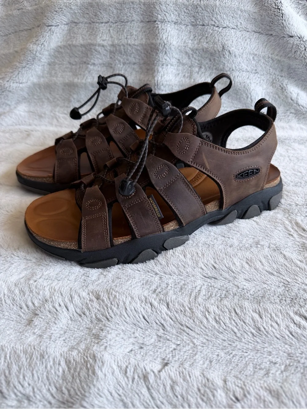 KEEN Men's Daytona II Waterproof Leather Sandals Bison Brown - NWOT